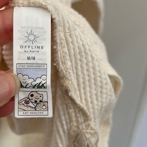 Offline by Aerie Oversized Thermal Oatmeal Colored Size Medium - Picture 12 of 13